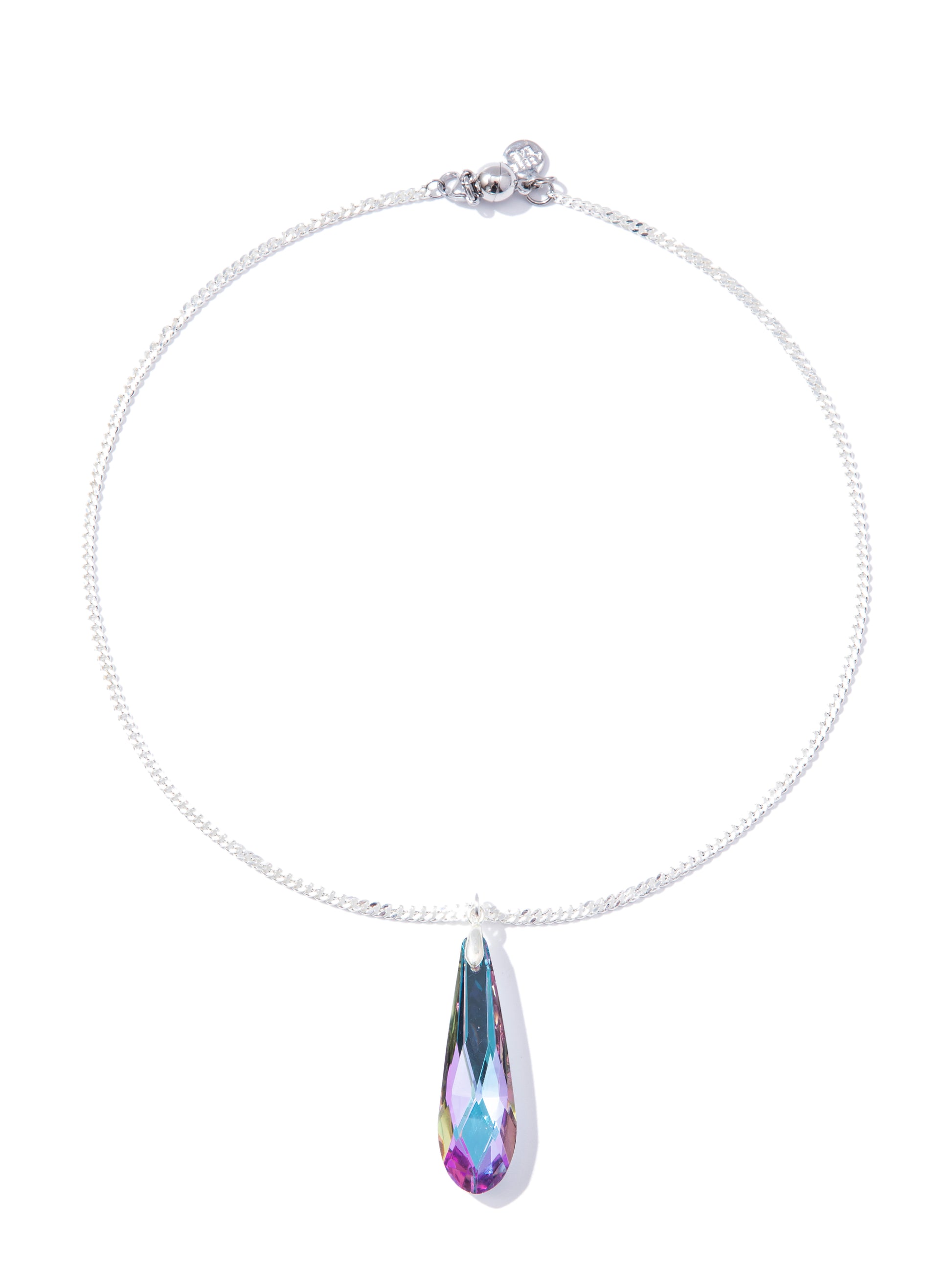 Potion Drop Necklace - Liquid Metallic Pearl White Purple
