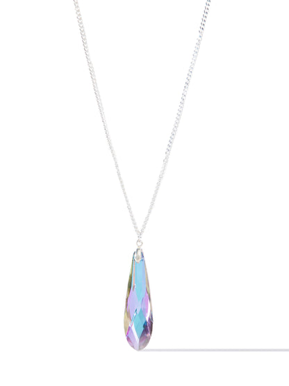 Potion Drop Necklace - Liquid Metallic Pearl White Purple