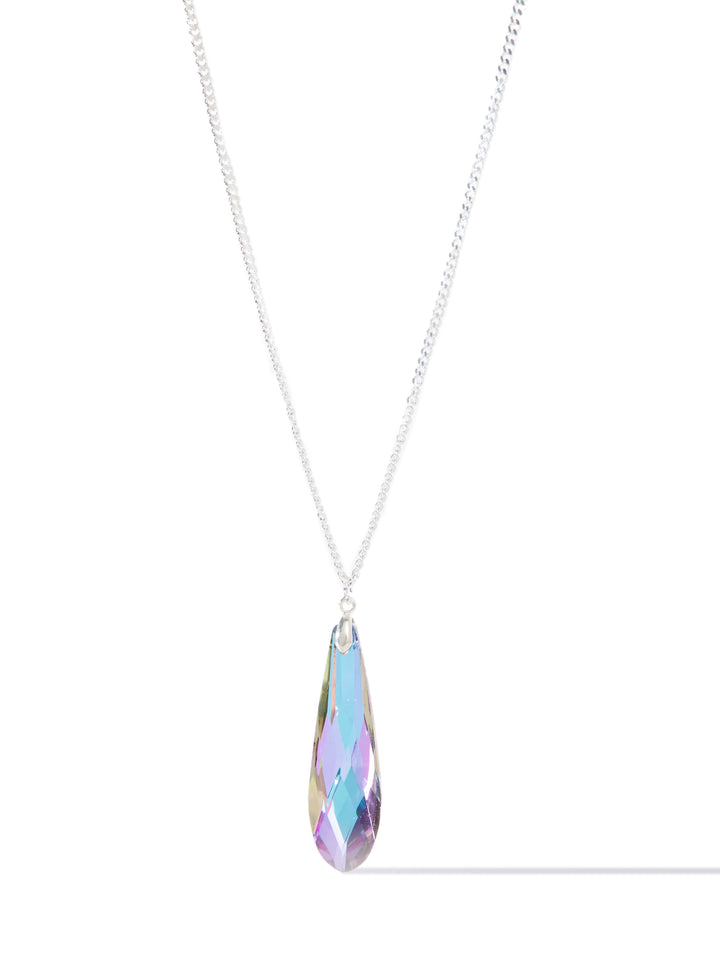 Potion Drop Necklace - Liquid Metallic Pearl White Purple
