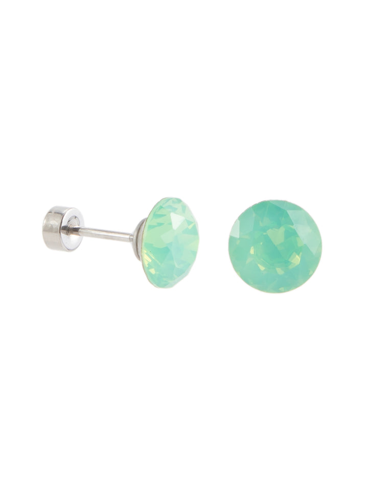 Prim Earrings Round - Silver Opal Aquamarine