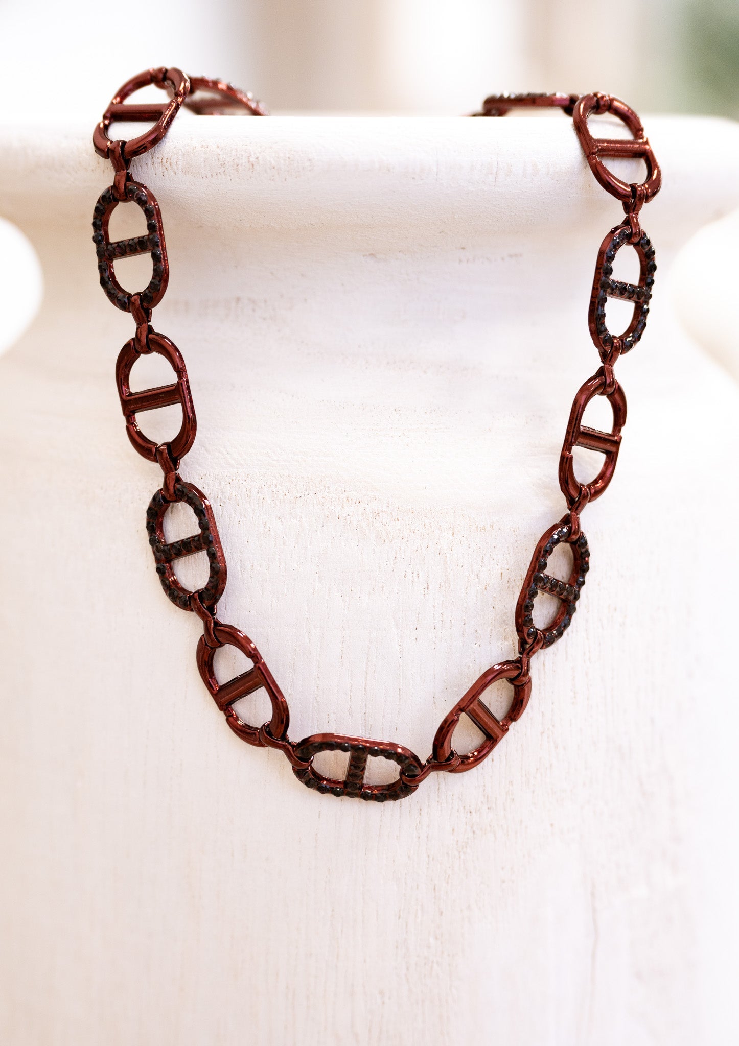 Blank Space Necklace - Liquid Metallic Red Velvet