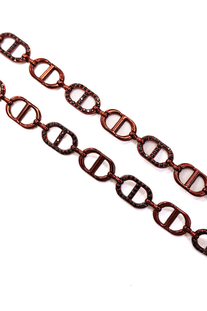 Blank Space Necklace - Liquid Metallic Red Velvet