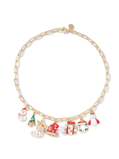 Rockin' Around Charm Necklace - Gold