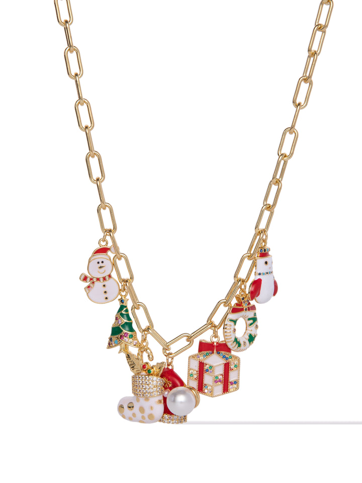 Rockin' Around Charm Necklace - Gold