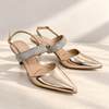 Stephy Slingback Pumps - Champagne Metallic