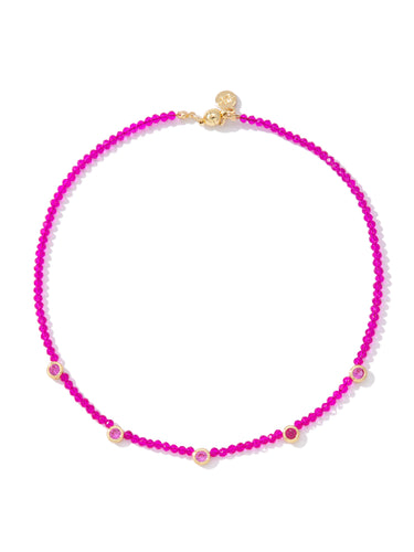 Ruby Tuesday Necklace - Gold Ruby Kiss