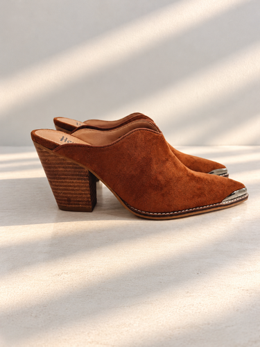 Corky's Tell It To The Judge Heels - Tobacco Faux Suede