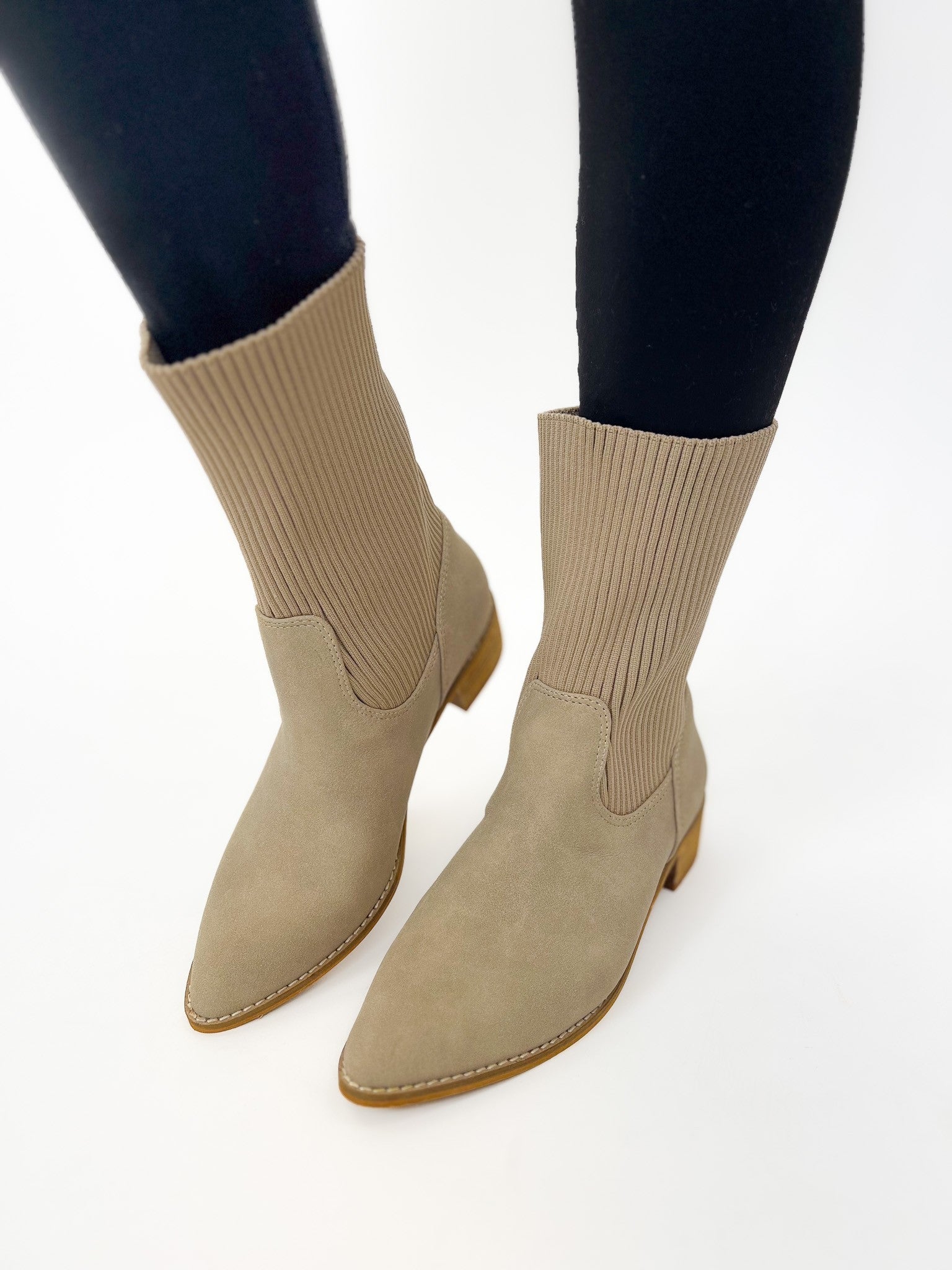 Ccocci Karen Knit Cuff Boots - Taupe