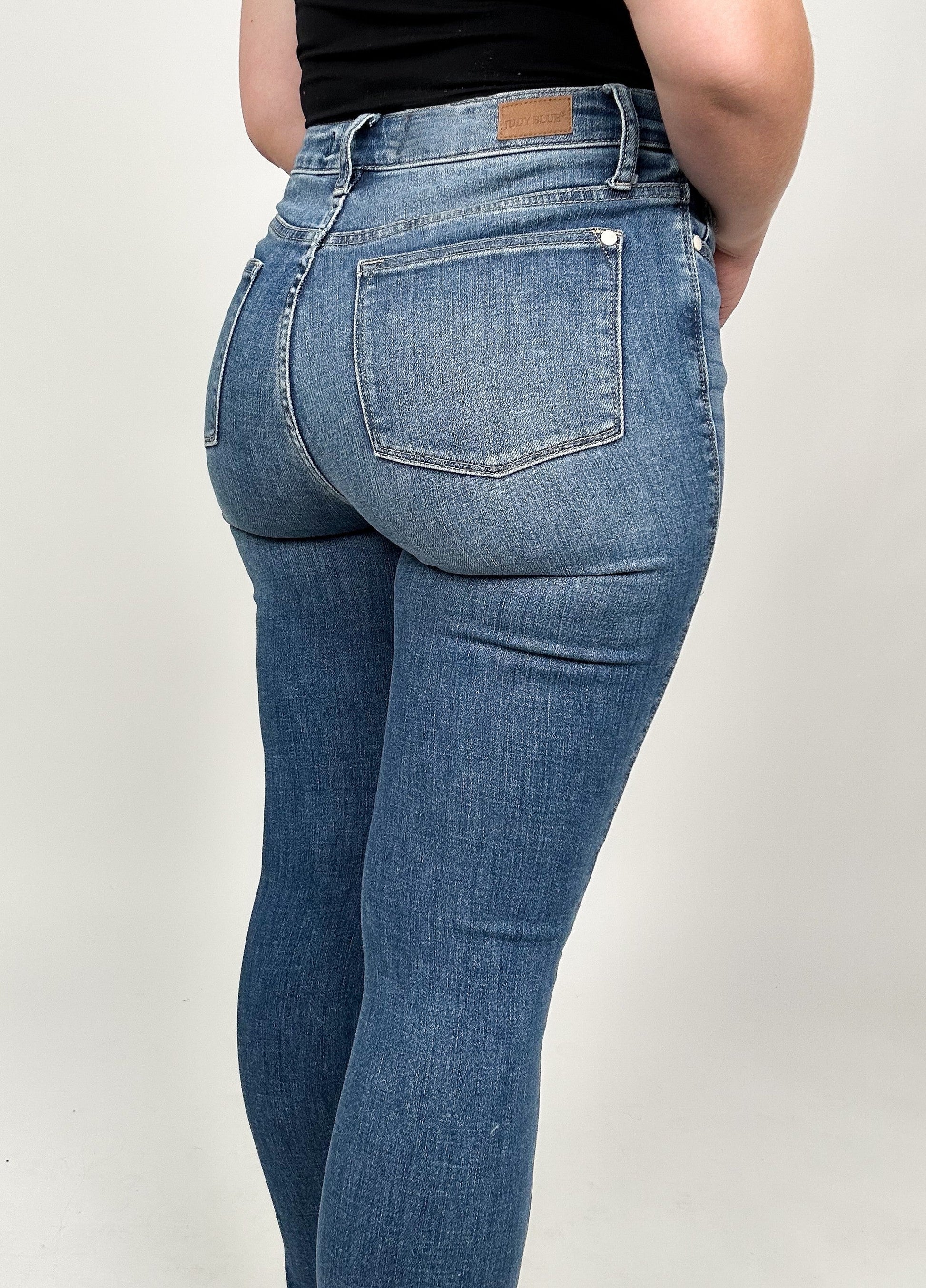 Judy Blue High Waist Hem Detailed Skinny Jeans