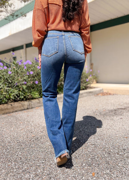 Judy Blue Nashville Hot Frayed Hem Straight Jeans