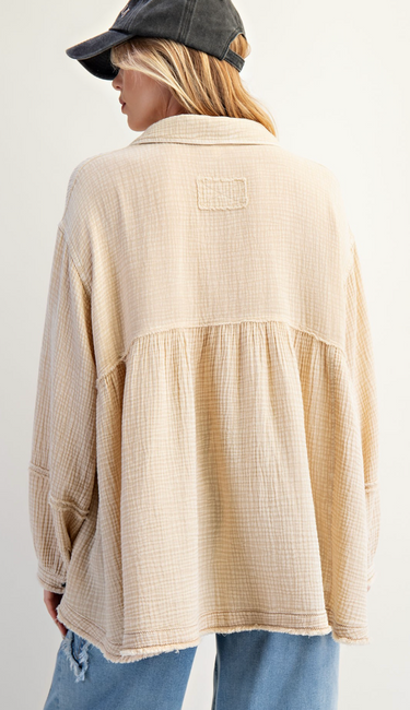 All The Buzz Button Down Top - 2 Colors!