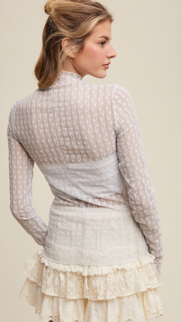 Array Flirty Edge Lace Top - 2 Colors!