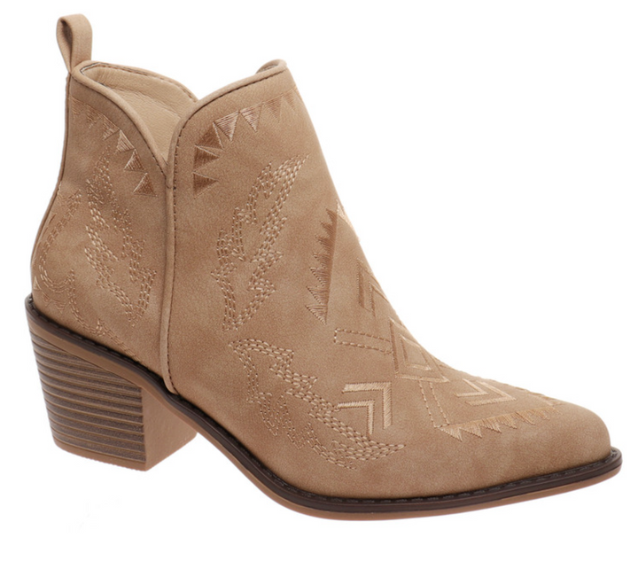Whitney Heeled Anklet Booties - Camel