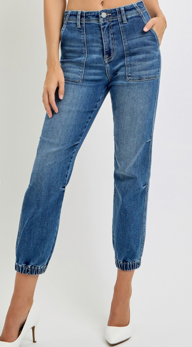 Array You In My Arms By Risen - High Rise Relaxed Ankle Jogger Jeans - Medium