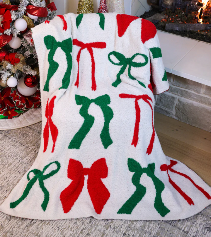 Midnight Bow Christmas Blanket
