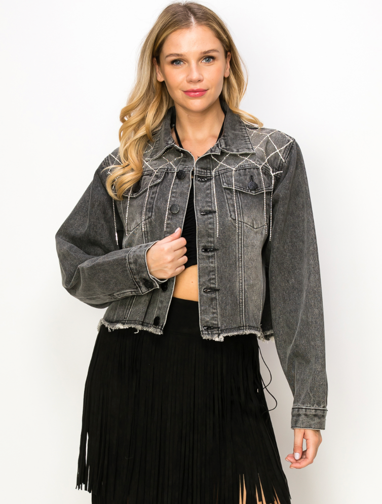 Boot Scootin Sparkle Fringe Jacket - 2 Colors!