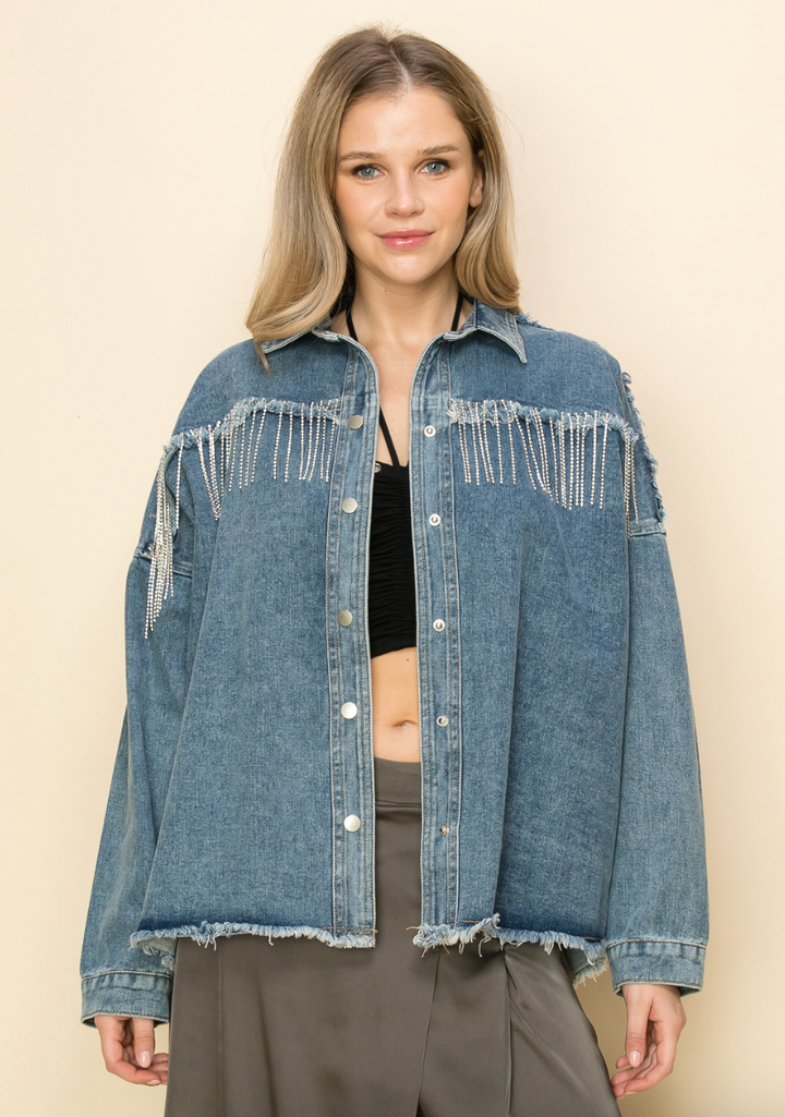 Sassy Fringe Denim Jacket