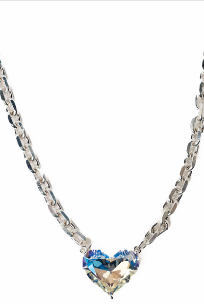 Fall Love Necklace - Liquid Metallic Pearl White