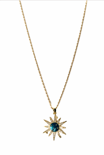 Christmas Night Necklace - Gold North Star