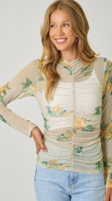 Flirty Floral Mesh Top - 2 Colors!