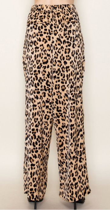Down For Fun Leopard Pants - Camel
