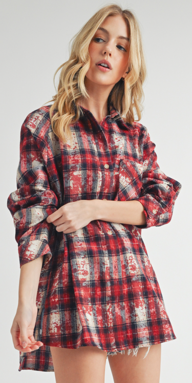 Jasmine Plaid Flannel Shirt - 2 Colors!