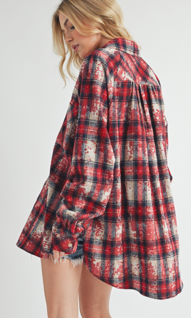 Jasmine Plaid Flannel Shirt - 2 Colors!