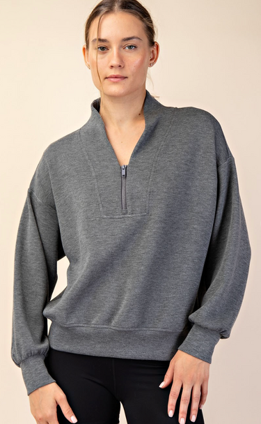 Chic Comfort Scuba Half Zip Jacket - 4 Colors!