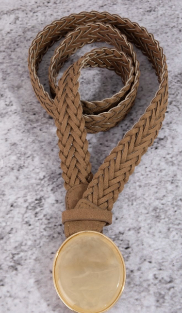 Buckle Down Faux Leather Braided Belt - 3 Colors!