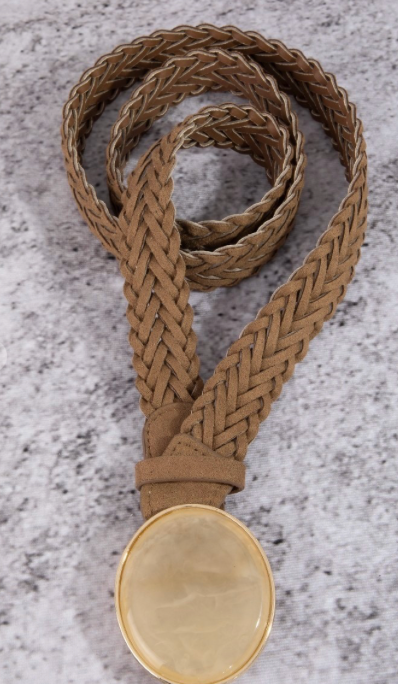 Buckle Down Faux Leather Braided Belt - 3 Colors!