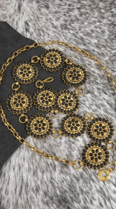 Round Stone Bead Concho Belt - 3 Colors!