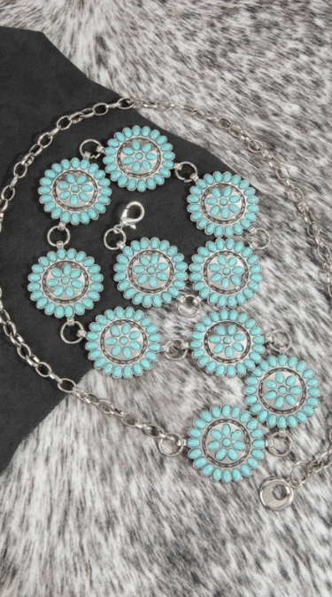 Round Stone Bead Concho Belt - 3 Colors!