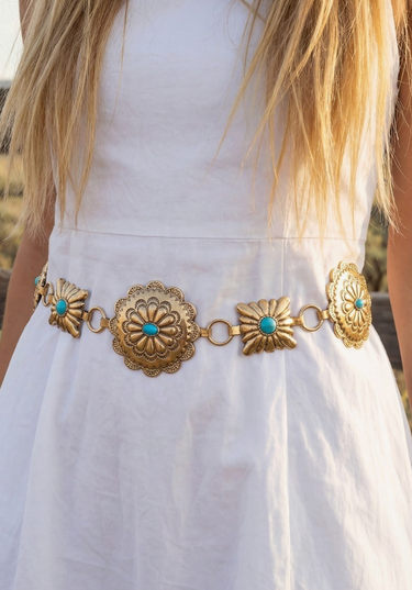 Western Concho Chain Belt - Multiple Colors!