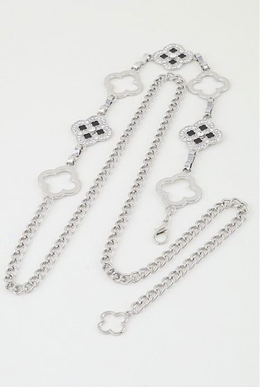Bejeweled Clover Chain Belt - 2 Colors!