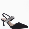 Stephy Slingback Pumps - Black Nubuck