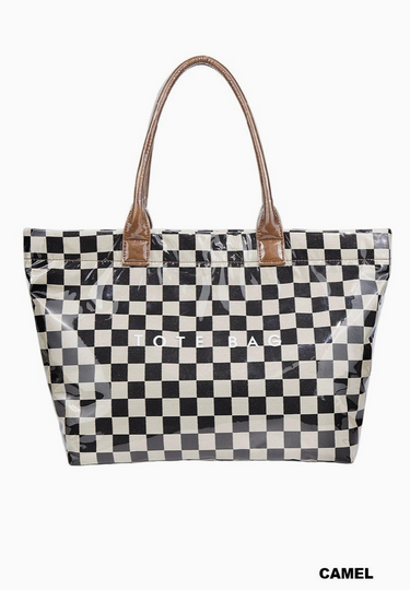 Check Me Out Checkered Tote Bag - 5 Colors!