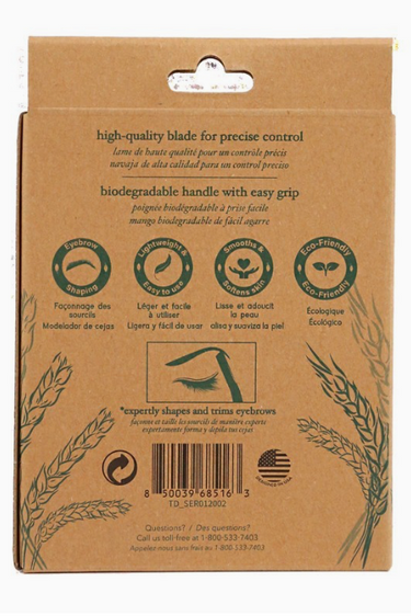 Biodegradable Eyebrow Razors 12 Pack - 2 Colors!