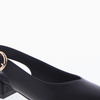 Petra Slingback Block Heels - Black PU
