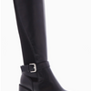 Aqua Knitted High Knee Boots - Black Pu