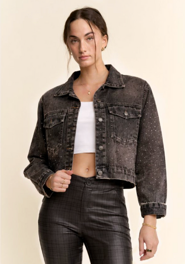 First Class Sparkle Denim Jacket - 2 Colors!