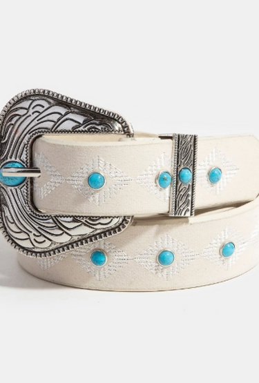 Sunset Saddle Faux Leather Belt - 3 Colors!