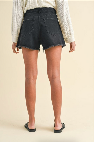 The Wild Edge Distressed Denim Shorts - 2 Colors!