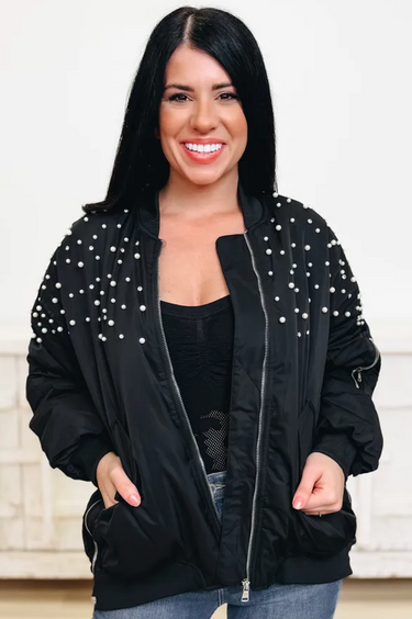 Electric Spark Bomber Rhinestone Jacket - 4 Colors!
