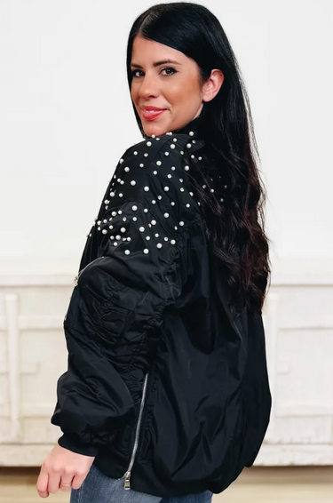 Electric Spark Bomber Rhinestone Jacket - 4 Colors!