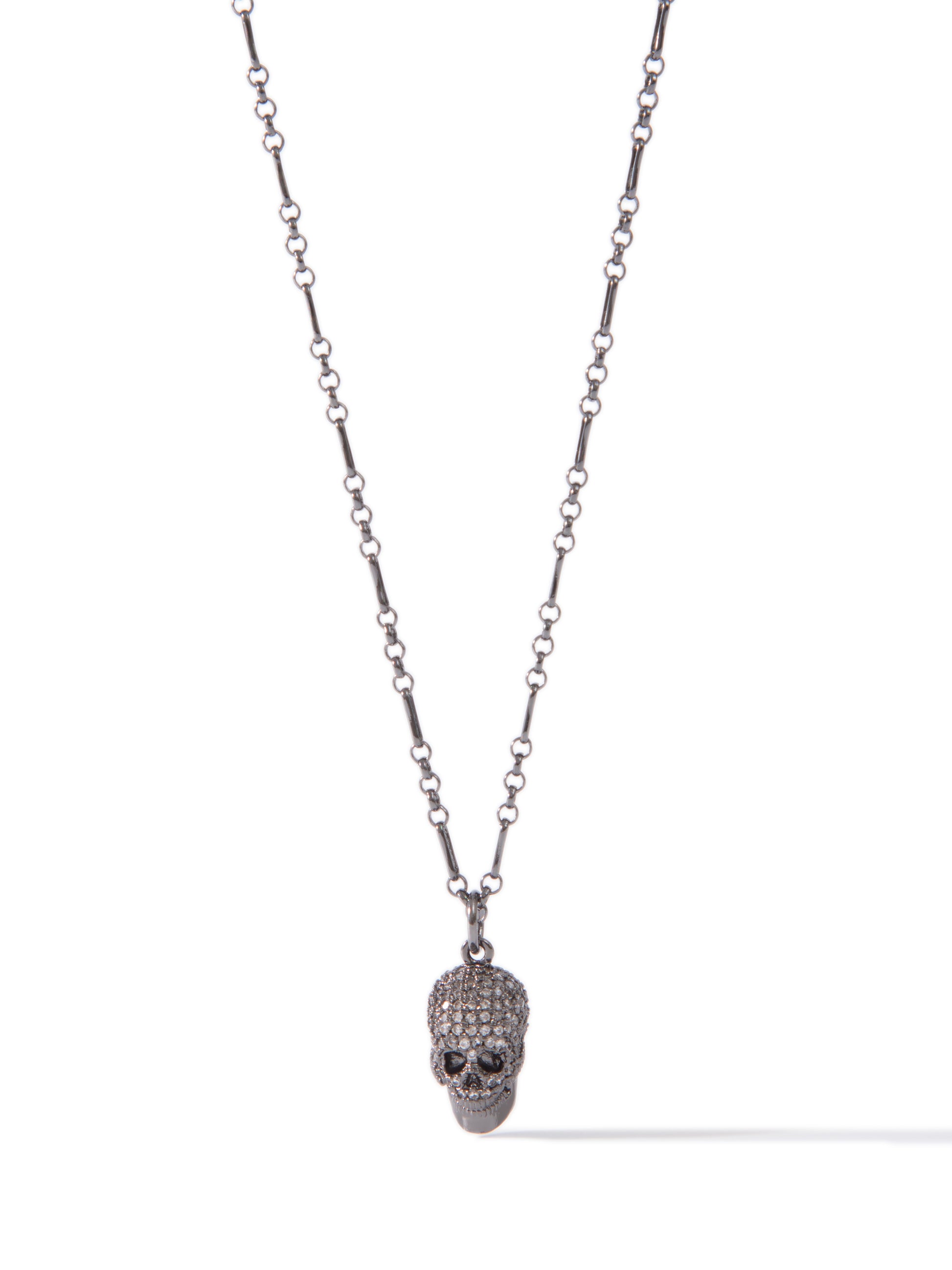Shadow Bone Necklace - Gunmetal