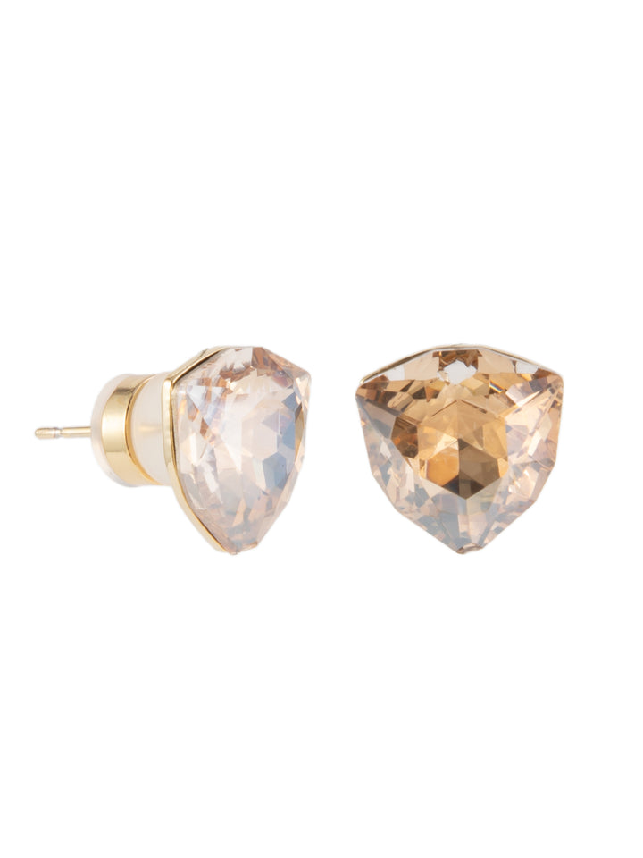 Shield Earrings - Gold Champagne
