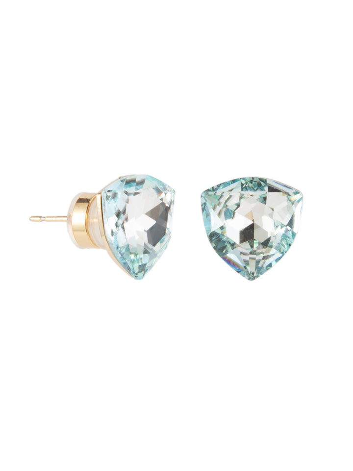 Shield Earrings - Gold Glacier Blue