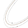 Shimmer Shimmer Necklace - Liquid Metallic Pearl White Linen