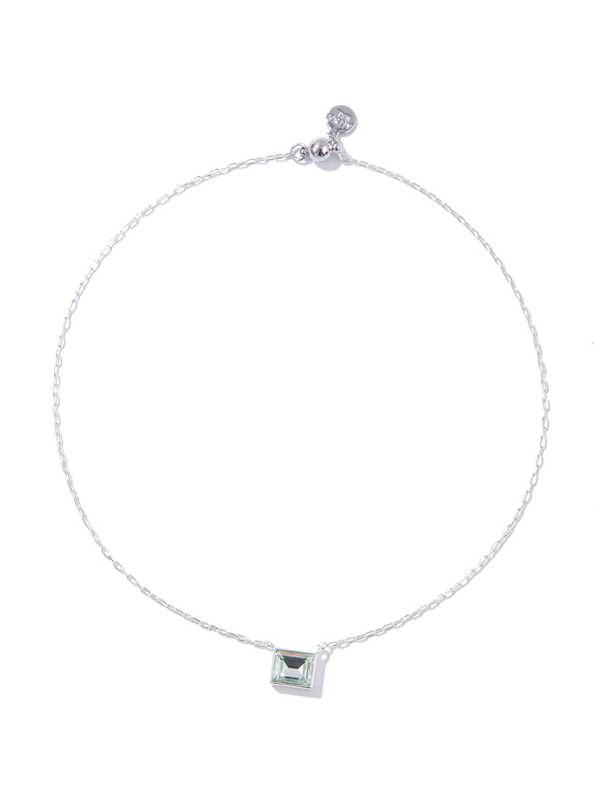 Skylar Necklace - Liquid Metallic Pearl White Mist