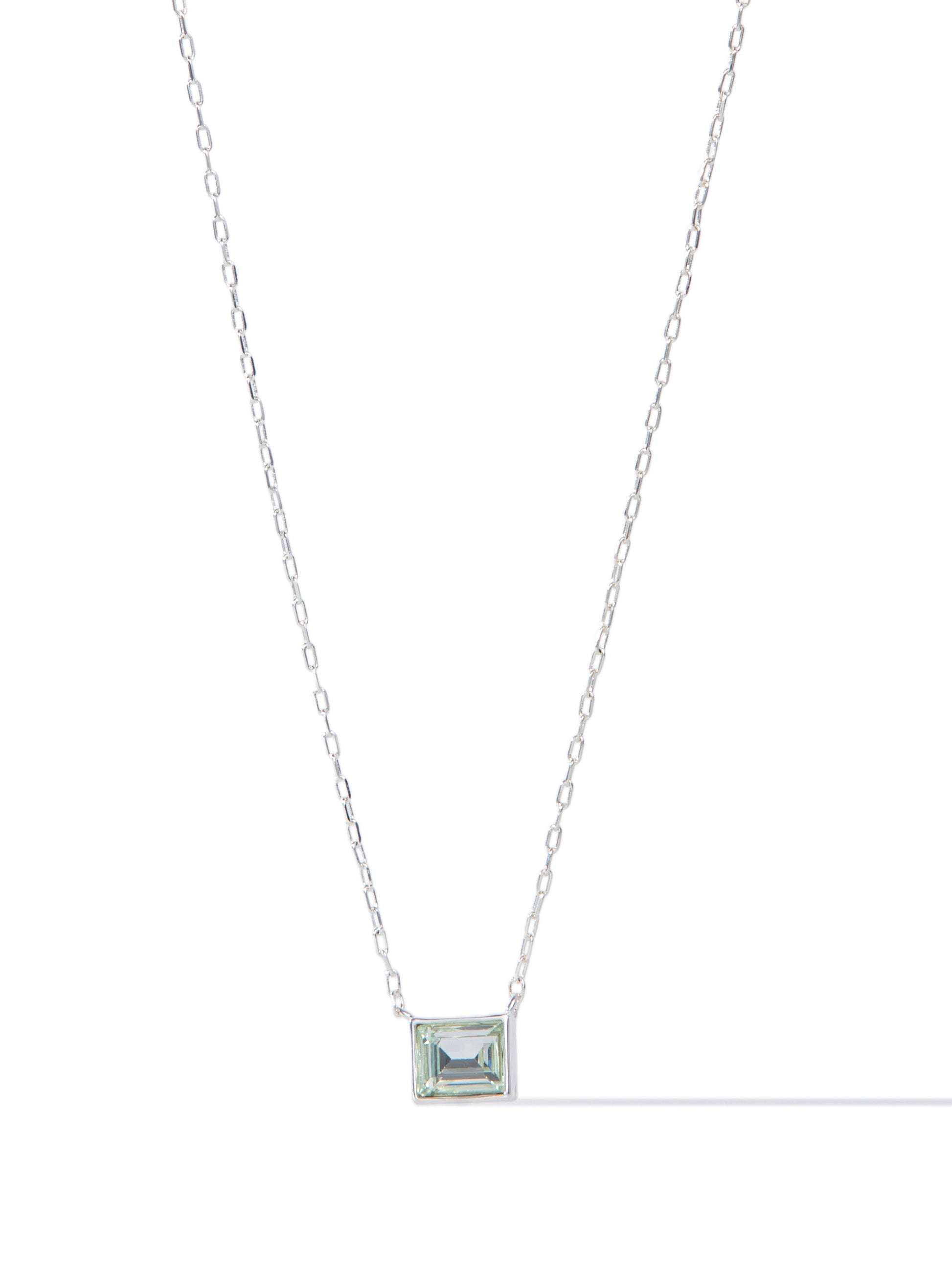 Skylar Necklace - Liquid Metallic Pearl White Mist